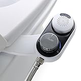 Albustar Music Bidet for Toilet Seat Attachment, Fresh Water Spray Non-Electric Mechanical Dual Nozzle, Detachable Bluetooth Speaker, Answer Calls, Play and Switch Songs, Easy to Install