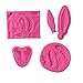 Feather Mold, Pink Silicone 3D Wing Molds for DIY Sugar Craft, Candy, Fondant, Pudding, Soap, Chocolate, Ice Cube, Cake Cupcake Decoration, Polymer Clay, 4 Different Patterns by CSPRING