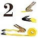 DC Cargo Tie-Down Ratchet Straps Heavy-Duty Flats Hook Trailer Strap, (Pack of 2) Heavy Duty 2