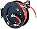 REELWORKS Air-Hose-Reel Retractable 3/8" x 50' ft Spring Driven Steel Construction Heavy Duty Industrial Max 300 PSI Premium Commercial Flex Hybrid Polymer Hose primary