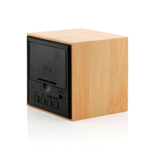 GEARONIC-TM-Wooden-Alarm-Clock-Wood-LED-Square-Cube-Digital-Thermometer-Timer-Calendar-Brighter-LED-Bamboo