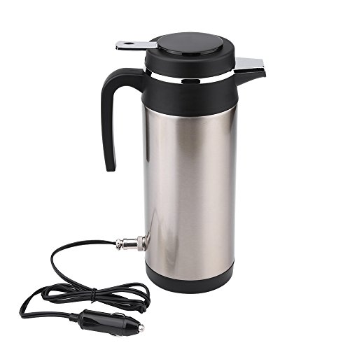 1200Ml Stainless Steel Electric Car Kettle 12V Cigarette Lighter Car Kettle Thermos Water Boiler Heating Drinking Cup Mug Bottle Travel Camping for Tea Coffee Milk