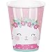 Birthday Bunny Supplies Pack for 16 Guests Including Paper Cups, Paper Dinner Plates, Paper Lunch Napkins, Paper Straws, and Plastic Table Cover (Bundle for 16)