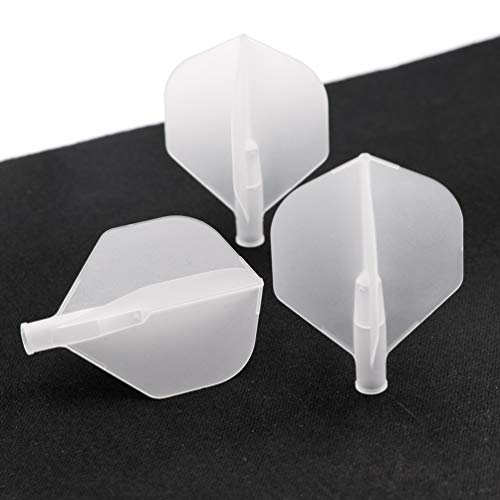 CUESOUL TERO AK4 Standard Dart Flights with 7 Colors,Set of 3 pcs (Black) (Clear)