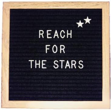 Felt Letter Board 10x10 Wood Frame | Small Changeable Letter Board | Open Face Letter Board | Mountable Hanging Clip | Includes 340 Letters, Numbers & Emojis with Canvas Storage Bag