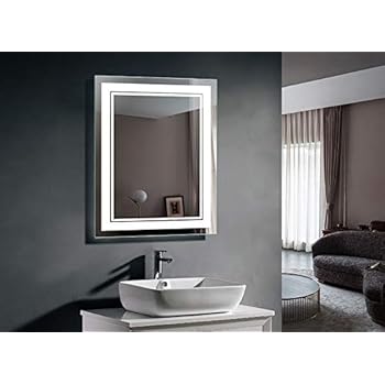 LED Bathroom Silvered Mirror with Touch Button (DK-OD-CK160) (28 x 36 in with Infrared Sensor)