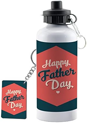 LOF Happy Father Day Gifts For Dad Awesome gift Printed Sports Sipper Bottle With Wooden Keychain