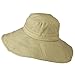 Big Size Ladies Linen Wide Brim Hat - Khaki (For Big Head)