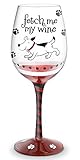 Epic Products Fetch Me My Wine Hand Decorated Wine Glass, Multicolor