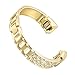 bayite Metal Bands Compatible with Fitbit Alta and Alta HR, Jewelry Bangle Adjustable Bracelet with Rhinestone? (Gold, 5.5