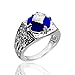 LeoBon Classic Blue Popular Vintage Ancient Women Engagement Lapis Classical Wedding Moving Ring Size 7