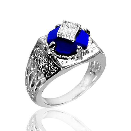 LeoBon Classic Blue Popular Vintage Ancient Women Engagement Lapis Classical Wedding Moving Ring Size 7