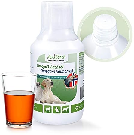 AniForte Omega-3 Lachsöl für Hunde, Katzen 250ml - Kaltgepresst, Reich an Omega 3 und Omega 6 Fettsäuren, Fischöl Barf Ergänz