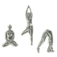 Yoga Poses Pewter Magnets by Basic Spirit