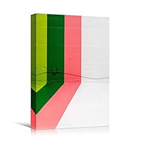 Canvas Wall Art Geometrical Patterns Abstract Colorful Geometric Hallway Minimalist Mixed Media Multicolor Patterns - 12x18 inches