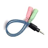 3.5mm Jack Cable Headset Adapter Y Splitter Audio 2 Female to 1 Male