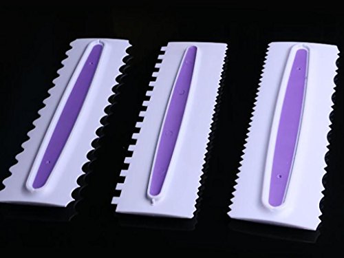 New Design!!Pop Sales!!Molyveva 3 Pcs Cake Edge Side Scraper Plastic Cutter Butter Cream Smoother Tools