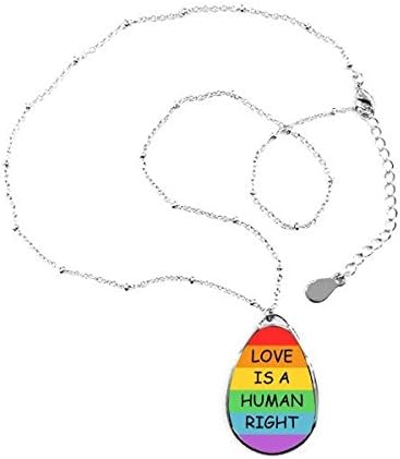 Amazon Co Jp Lgbt レインボーゲイレズビアン トランスジェンダー バイセクシャル サポート ラブ イズ ア ヒューマン ライト フラッグ イラスト ティアドロップ型 ペンダント ネックレス ジュエリー チェーン装飾 ジュエリー