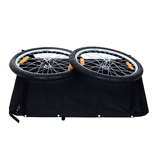 HOMCOM Transportanhänger Lastenanhänger Fahrrad Anhänge Lasten-Fahrradanhänger CargoTrailer (Weiß-Schwarz) – Bild 6