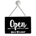 NAHANCO NMSKBOWA Come In We're Awesome Open/Closed Metal Hanging Sign Kit, 12”W x 8”H, Black/White