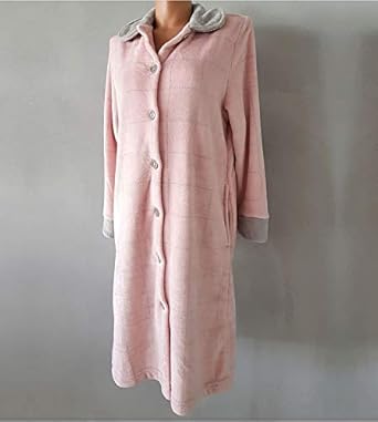 Egatex Robe De Chambre Femme En Pilou Gris Rose Amazon Fr Vetements Et Accessoires