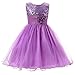 Csbks Little Girl Flower Sequin Princess Tulle Party Dress Birthday Ball Gowns
