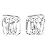 Silver Aluminum Carabiner - Quickdraw Metal Keychain Mini Spring-loaded Carrying Locking Gear for Everyday Life Uses, Outdoor Activity, Hanging or Travel Organizer - 10 PCS D Shape Buckle Pack