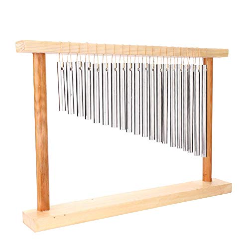 20-Tone Table Top Bar Chimes 20 Bars Single-row Musical Percussion Instrument With Wood Stand Stick