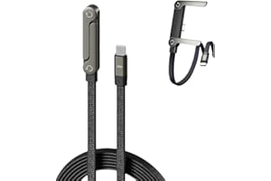 240W Fast Charging Cable Built-in Invisible Stand，5 FT Foldable 90°Flat Charger，USB C to USB C Cable for iPhone 17 Series, Sa