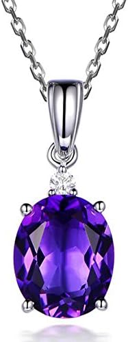 Jisela 925 Sterling Silver Swarovski Crystallized Pendant Necklace Valentine's Day gift (Purple)