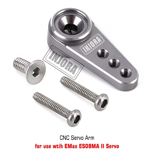 RC Servo Arm Horn For Emax ES08MA II – 2-Piece Aluminum Upgrade Part, Black & Red, With Mounting Screws - View #5