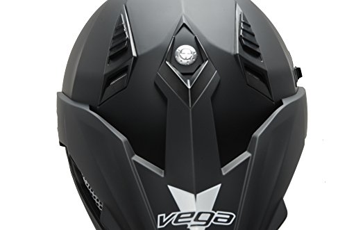 Vega Helmets Cross Tour 2 Dual Sport Helmet with Internal Sun Visor – Full Face Motorcycle Helmet for Motocross ATV MX Enduro Quad, 5 Year Warranty (Matte Black, Large)