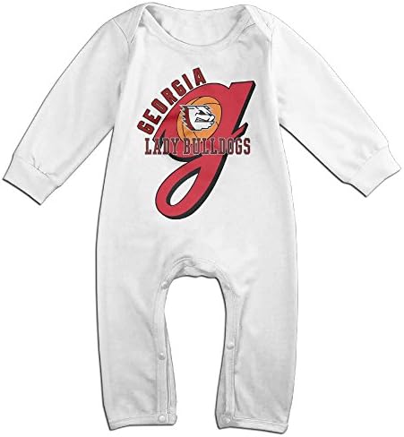 Georgia Lady Bulldogs Funny Long Sleeves Variety Baby Onesies Body Suits For Little Baby White Size 24 Months
