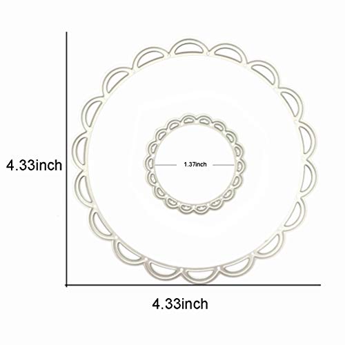 Metal Cutting Dies Round Embossing Stencil in Die-Cut Machine for Scrapbooking, Card Making, Invitation Card, Birthday Card, DIY Craft (Lace Round)