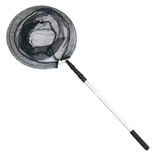 Yardwe Kescher Bodenkescher Teleskop Angelkescher Klappbar Mesh Kescher Fischernetz Fischernetz Fliegenfischen Angeln Zubehör 150 cm Schwarz