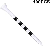 Zivisk Bamboo Golf Tees 83mm 100 Count 3-1/4 in White Black Mark view 6