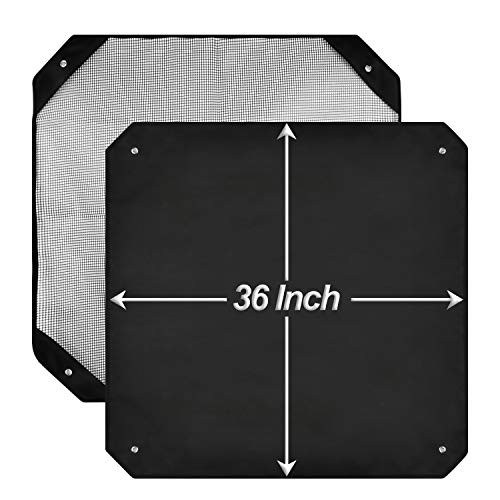 Timechee Air Conditioner Cover All Season,AC Covers for Outside Universal Center AC Unit Winter Waterproof Mesh and Heavy-Duty Tarpaulin Black 2 Pcs 36 x 36