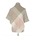 Women's Cozy Tartan Blanket Scarf Wrap Shawl Neck Stole Warm Plaid Checked Pashmina (Cream Color White)