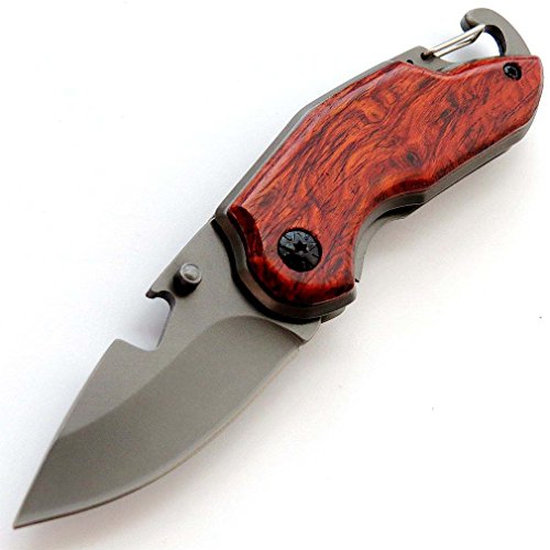 Eafengrow EF17 Folding Pocket Knife Wood Handle 7Cr13Mov Steel Blade Pocket Hunting Knife Outdoor EDC Tool Camping Knives