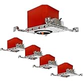 Pack of 4, AH Lighting 4" LED Fire Rated Housing New Construction Recessed Can, UL Fire Ratings Up to 2 Hours, Airtight, Insu