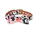 Fourhorse Small Dog and Cat Collars with Cute Blue Flowers Bandana and Bowtie , Adjustable Buckle Soft and Comfortable