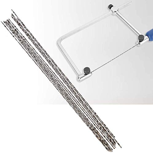 12 Pieces Scroll Saw Blades with Spiral Teeth for Wood Metal Plastic Jewellery Cutting + Jewellery SawBlades Sawing Carve Fits Most of Major Saw Brands (8#)