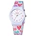 Zeiger New Easy Read Time Teacher Teen Plastic Young Girls Children Kids Watches, Lovely Heart Silicon Band (White)