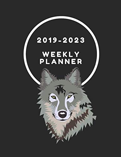 2019-2023 Weekly Planner: Wolf Themed To-Do List Diary