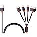 Multi USB Charger Adapter, Gempion 3ft 4 in 1 Charging Cable Lightning And Micro USB for Apple Charger iPhone 7, 6s, 6 Plus iPad iPod Samsung Galaxy HTC Power Bank Portable Charger and More