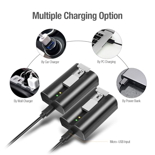 ENEGON 2 Batteries and USB Charger for Ring Video Doorbell, 3.65 V 6500 mAh Li-ion Battery Compatible with Ring Video Doorbell 2/3/4/Plus, Spotlight Cam Battery, Stick Up Cam (2nd/3rd Gen)