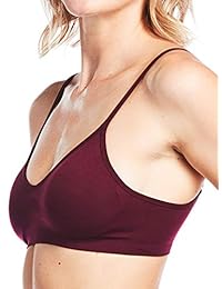 Kalon 4 Pack Racerback Sujetador deportivo cuello en V para mujer