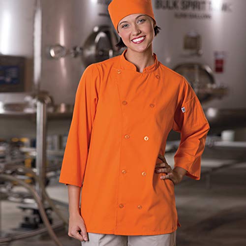 Uncommon Threads Unisex  Epic 3/4 Sleeve Chef Shirt, Carrot, Medium