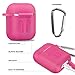 Cuauco AirPods Case Protective Silicone Cover with 2 Anti-Lost Airpods Strap/2 Pairs of Ear Hooks/2 Carabiner/1 Airpods Watch Band Holder/1 Headphone Case for Apple Airpods Accessories (9 Pack)-(Rose)thumb 2