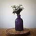 Flowersea Decorative Frosted Glass Bottle Bud Vases for flowers, Modern Design with Life Poem (Laurel, Purple)